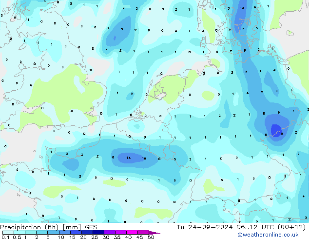 Z500/Rain (+SLP)/Z850 GFS mar 24.09.2024 12 UTC