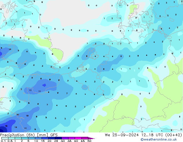 Z500/Rain (+SLP)/Z850 GFS We 25.09.2024 18 UTC