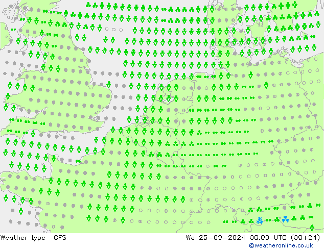 Yağış Türü GFS Çar 25.09.2024 00 UTC