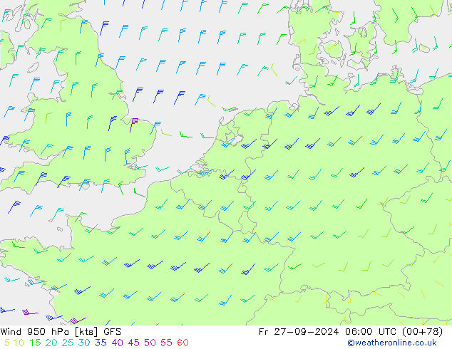  950 hPa GFS  27.09.2024 06 UTC