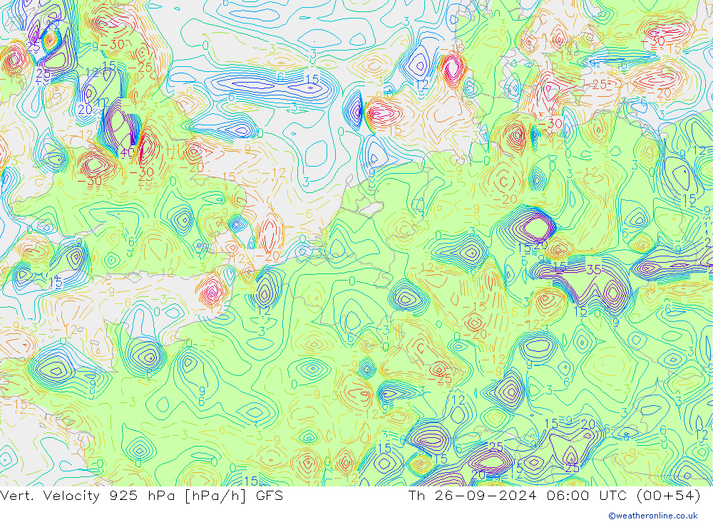 Vert. Velocity 925 hPa GFS  26.09.2024 06 UTC