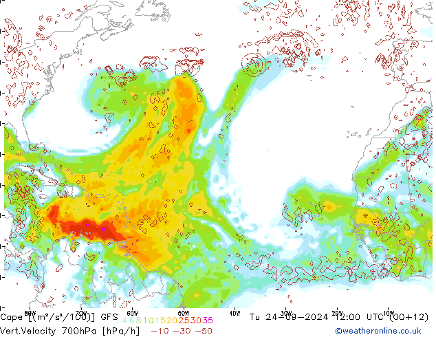 Cape GFS Sa 24.09.2024 12 UTC