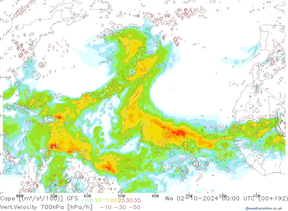 Cape GFS wo 02.10.2024 00 UTC