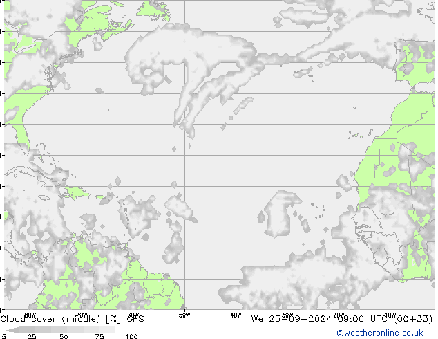 облака (средний) GFS ср 25.09.2024 09 UTC