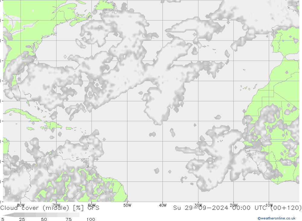 Nuages (moyen) GFS dim 29.09.2024 00 UTC