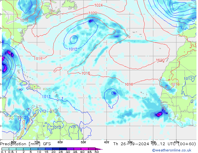 Niederschlag GFS Do 26.09.2024 12 UTC