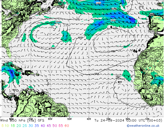 Vento 850 hPa GFS mar 24.09.2024 03 UTC