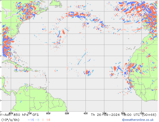 V-Adv. 850 hPa GFS gio 26.09.2024 18 UTC