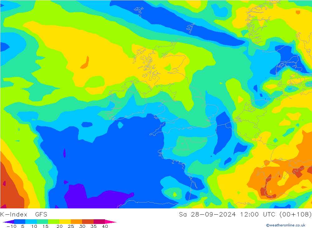 K-Index GFS Sa 28.09.2024 12 UTC