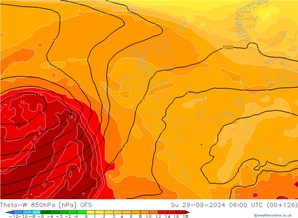 Theta-W 850hPa GFS Su 29.09.2024 06 UTC