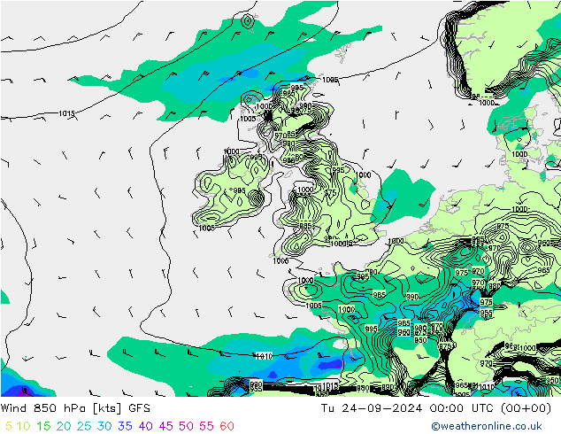 Vent 850 hPa GFS mar 24.09.2024 00 UTC