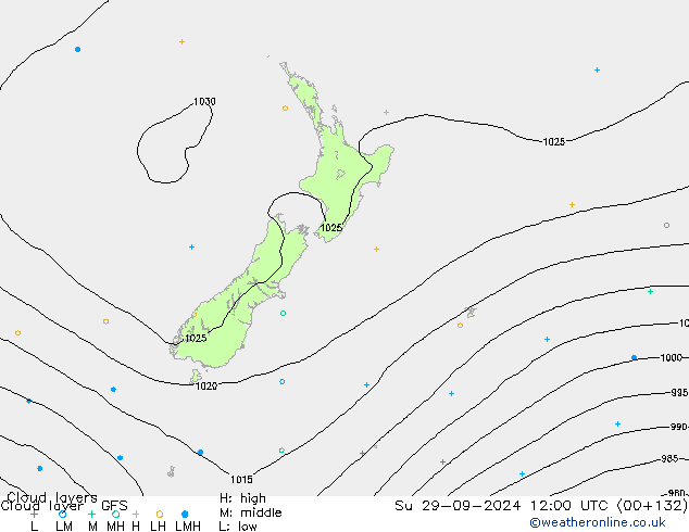 Cloud layer GFS Su 29.09.2024 12 UTC