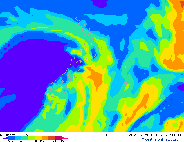 K-Index GFS Tu 24.09.2024 00 UTC