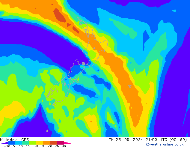 K-Index GFS do 26.09.2024 21 UTC