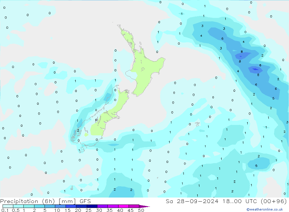 Z500/Rain (+SLP)/Z850 GFS sam 28.09.2024 00 UTC