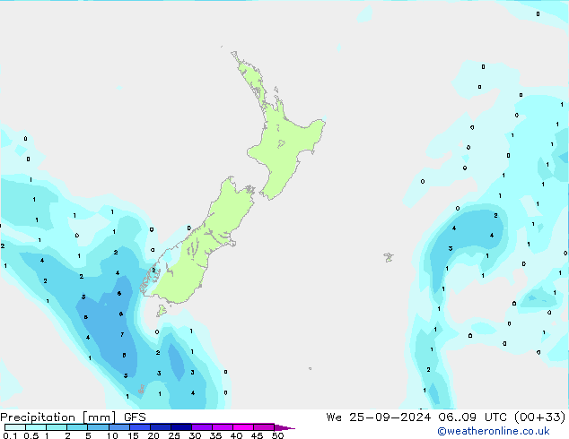 Precipitation GFS We 25.09.2024 09 UTC