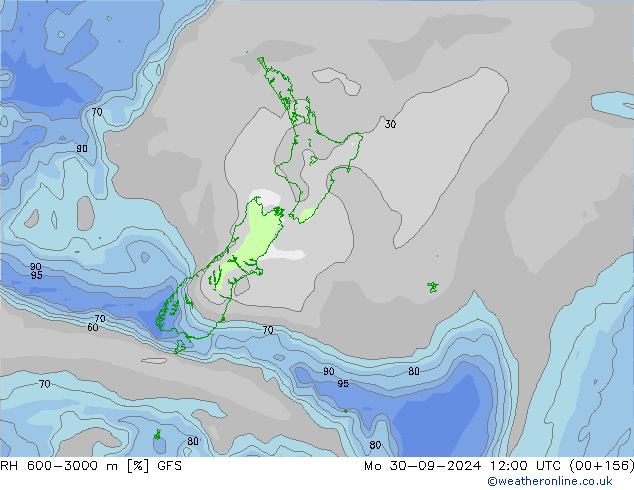 RV 600-3000 m GFS ma 30.09.2024 12 UTC