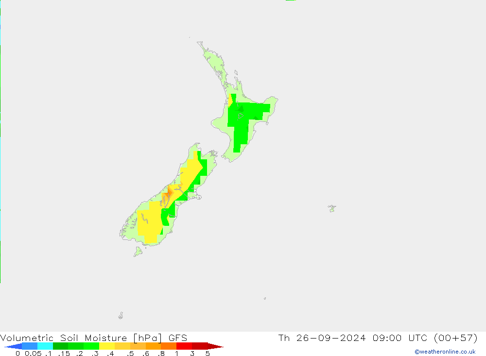 Volumetric Soil Moisture GFS Th 26.09.2024 09 UTC