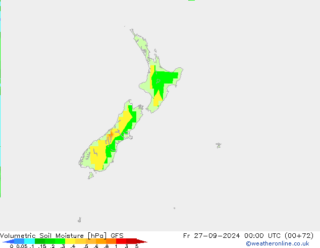 Volumetrisch bodemvocht GFS vr 27.09.2024 00 UTC