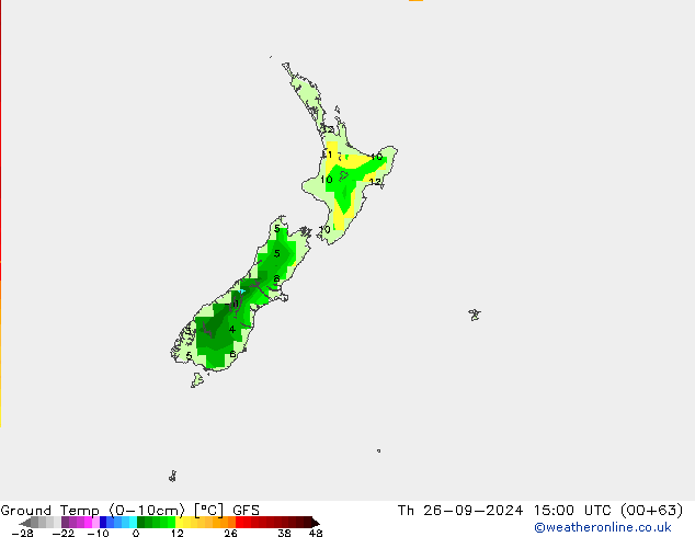 Ground Temp (0-10cm) GFS Th 26.09.2024 15 UTC