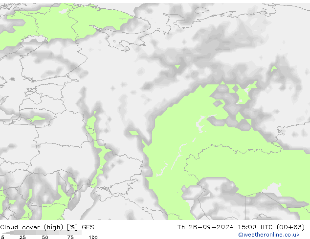 Nuages (élevé) GFS jeu 26.09.2024 15 UTC