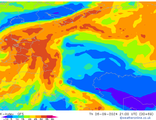 K-Index GFS Čt 26.09.2024 21 UTC