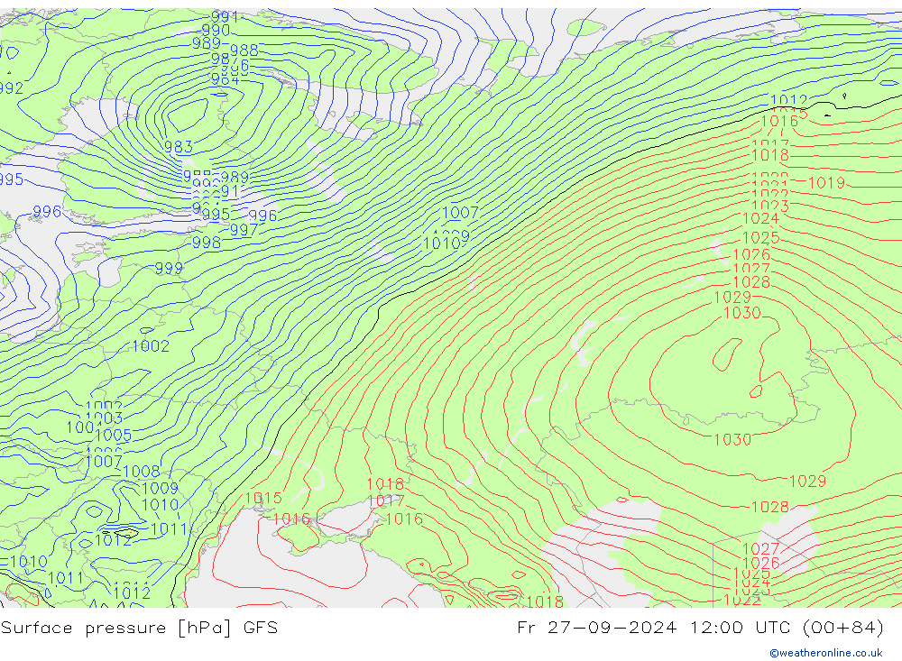 GFS: Pá 27.09.2024 12 UTC