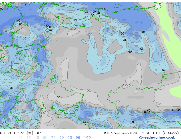 RH 700 hPa GFS Settembre 2024