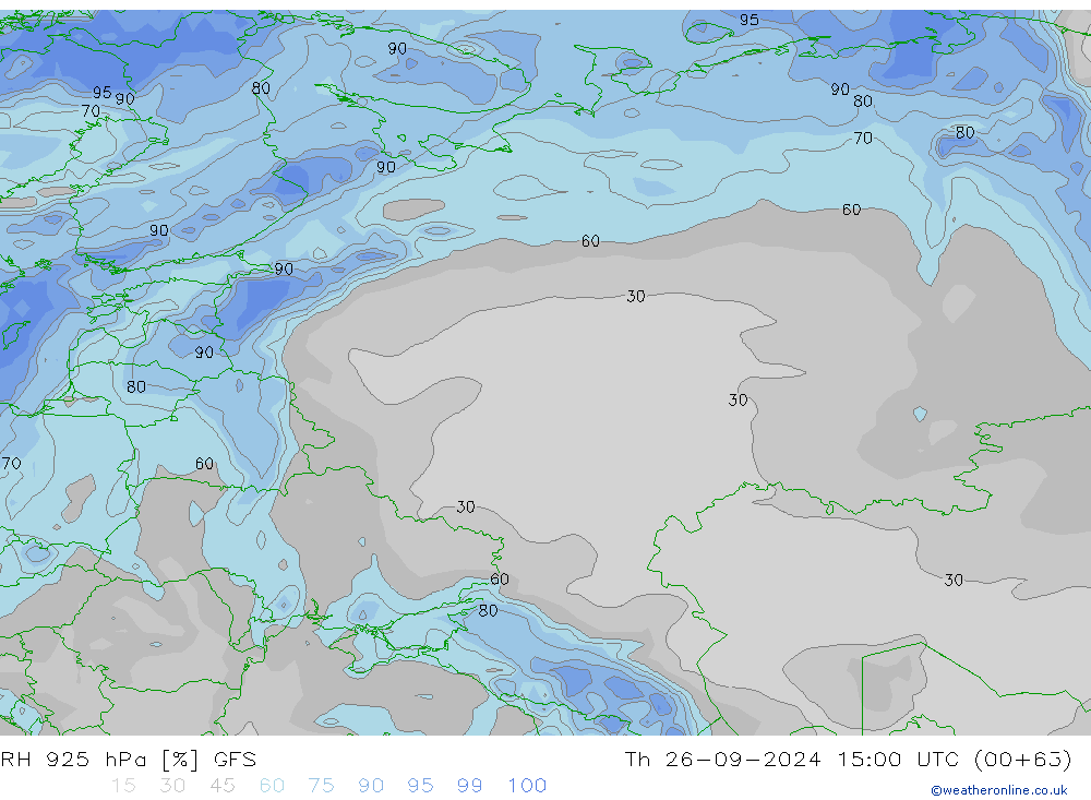 925 hPa Nispi Nem GFS Per 26.09.2024 15 UTC