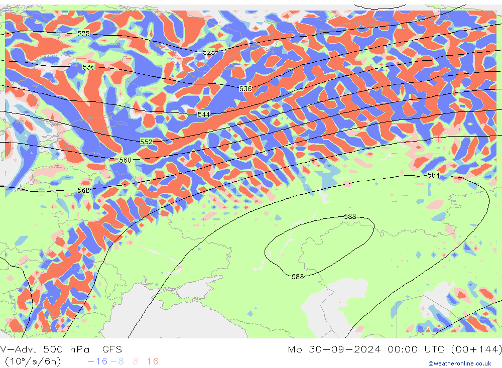 V-Adv. 500 hPa GFS Mo 30.09.2024 00 UTC