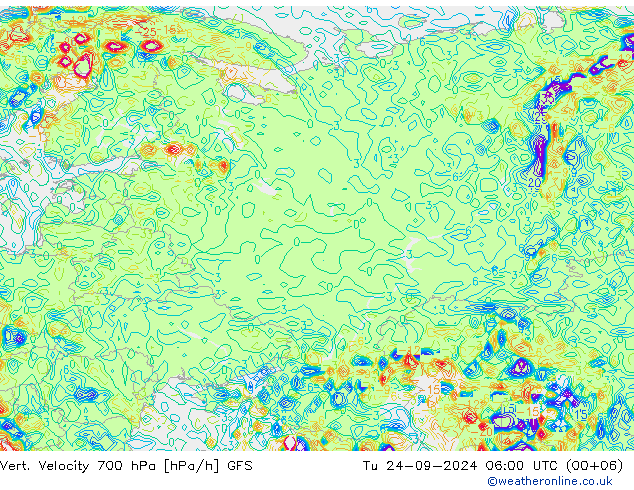 Vert. Velocity 700 hPa GFS Tu 24.09.2024 06 UTC