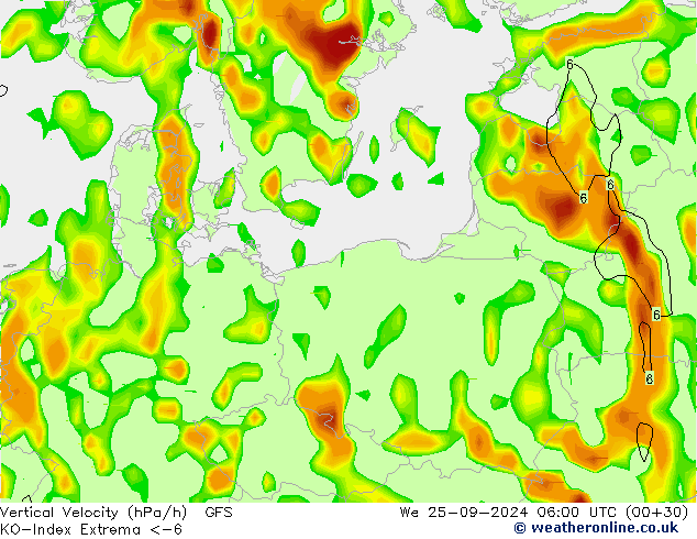 Convection-Index GFS We 25.09.2024 06 UTC