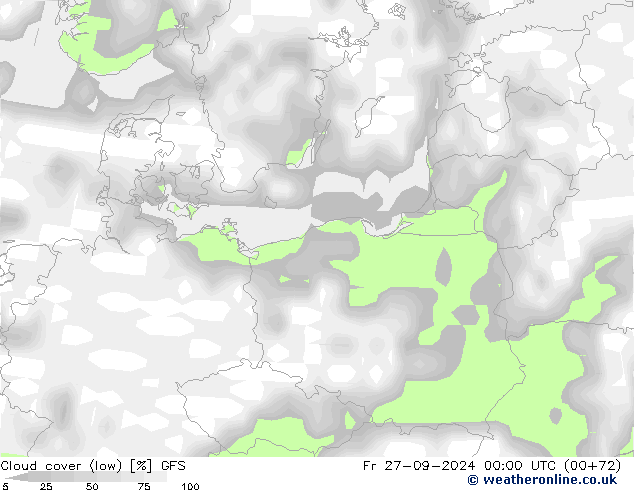 Nubes bajas GFS vie 27.09.2024 00 UTC