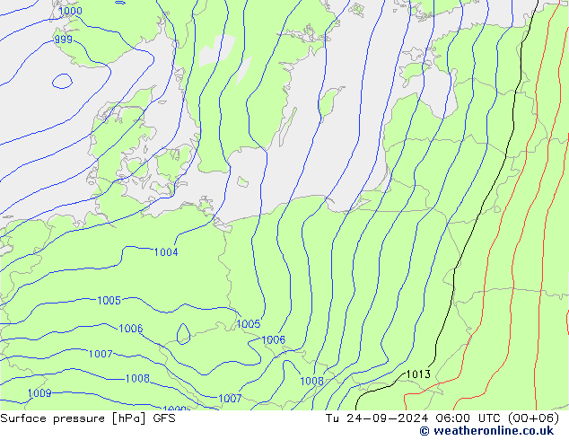 GFS: Út 24.09.2024 06 UTC