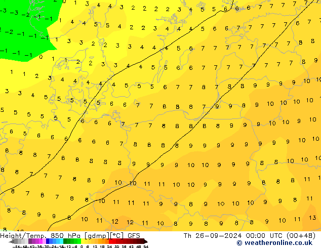 Z500/Rain (+SLP)/Z850 GFS Qui 26.09.2024 00 UTC