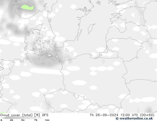 Bulutlar (toplam) GFS Per 26.09.2024 12 UTC