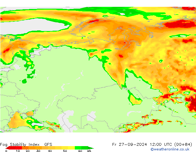 Fog Stability Index GFS Fr 27.09.2024 12 UTC