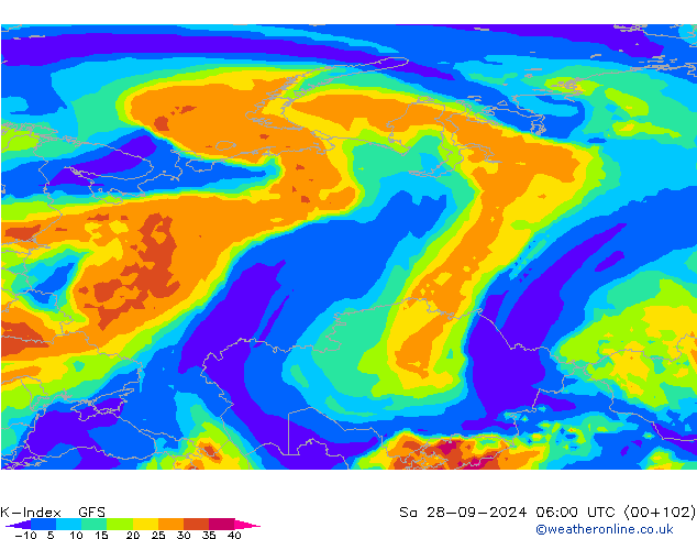 K-Index GFS Sa 28.09.2024 06 UTC