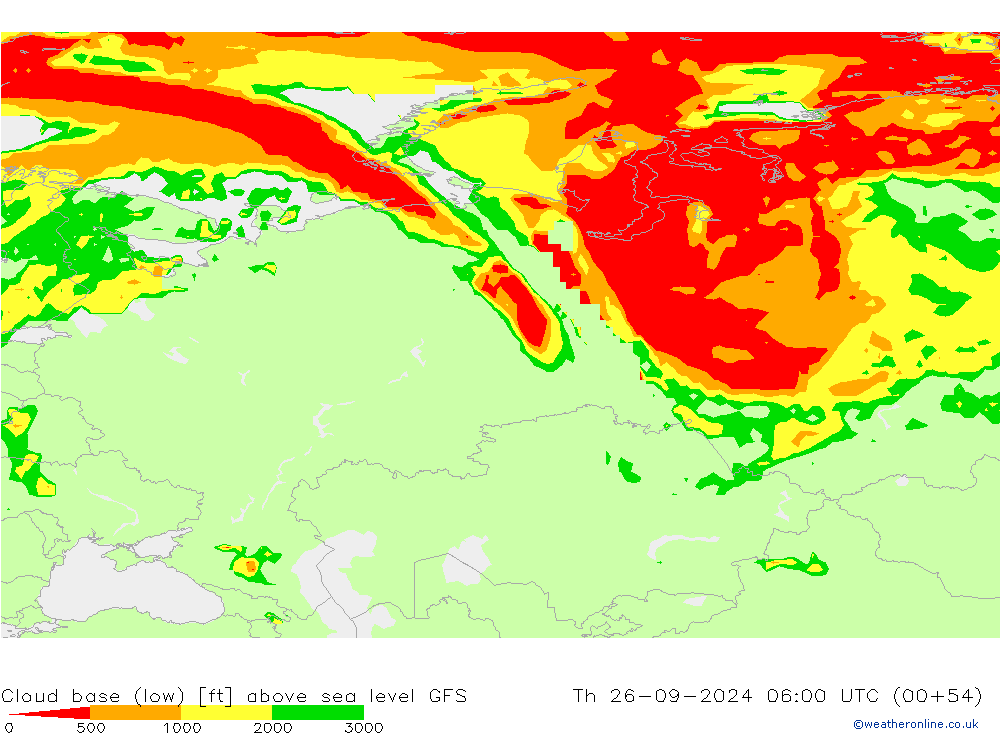 Wolkenbasis (Laag) GFS do 26.09.2024 06 UTC