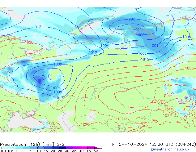 opad (12h) GFS pt. 04.10.2024 00 UTC