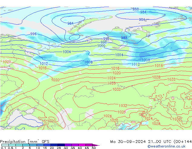 Yağış GFS Pzt 30.09.2024 00 UTC