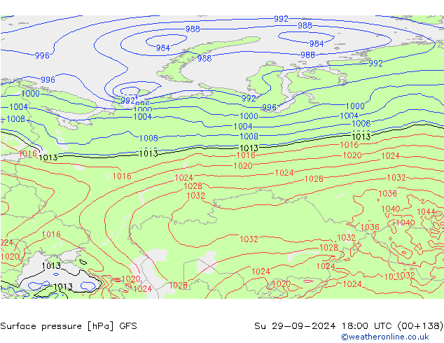 GFS: Ne 29.09.2024 18 UTC