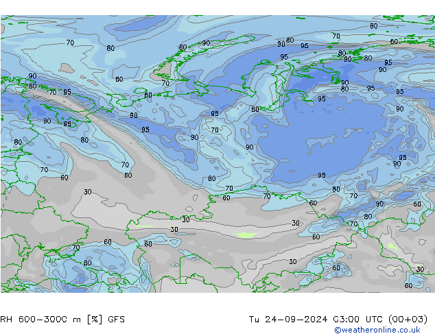 RH 600-3000 m GFS mar 24.09.2024 03 UTC