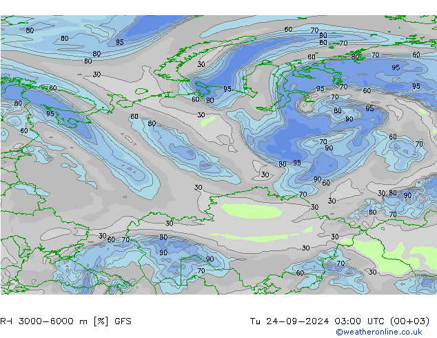 RH 3000-6000 m GFS Di 24.09.2024 03 UTC