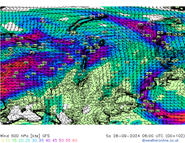  500 hPa GFS  28.09.2024 06 UTC