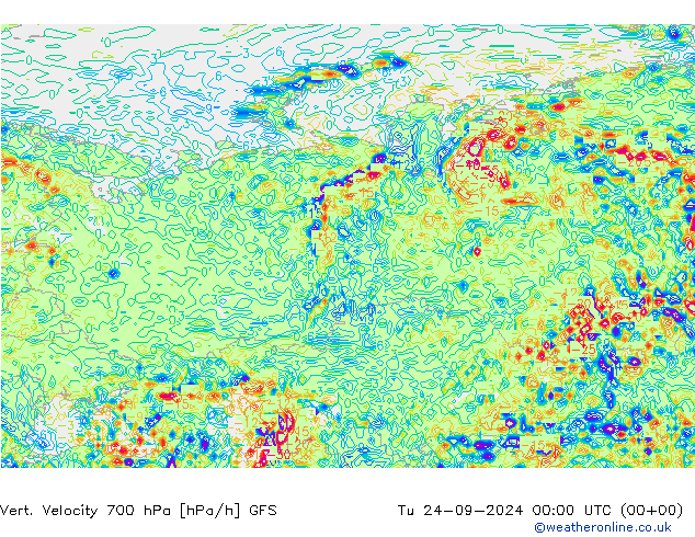 Vert. Velocity 700 hPa GFS September 2024