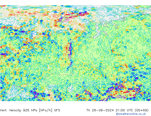 Vert. Velocity 925 hPa GFS jue 26.09.2024 21 UTC