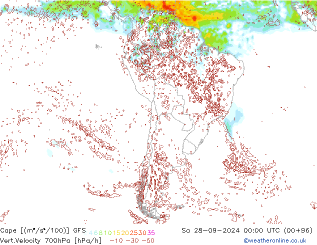 Cape GFS Sa 28.09.2024 00 UTC