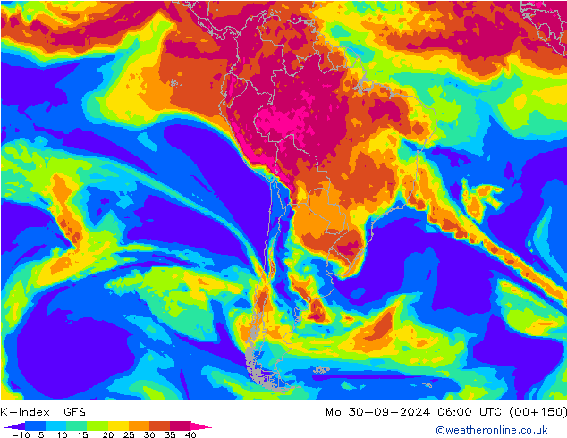 K-Index GFS пн 30.09.2024 06 UTC