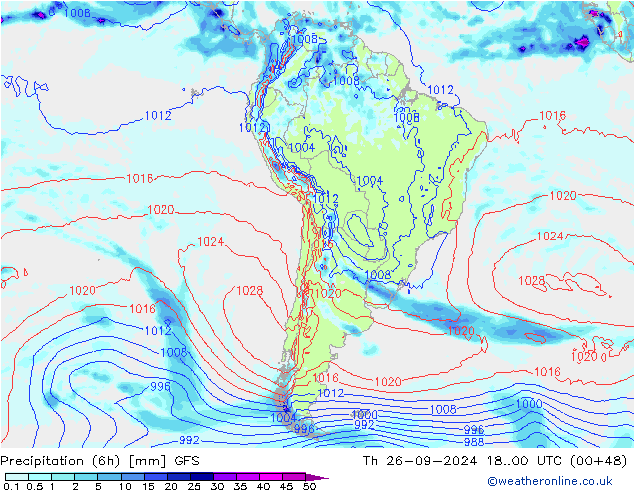 Z500/Yağmur (+YB)/Z850 GFS Per 26.09.2024 00 UTC